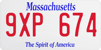 MA license plate 9XP674