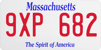 MA license plate 9XP682