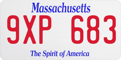 MA license plate 9XP683