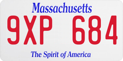 MA license plate 9XP684