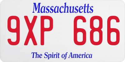 MA license plate 9XP686