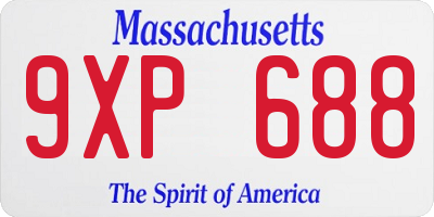 MA license plate 9XP688