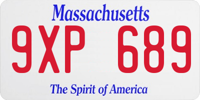 MA license plate 9XP689