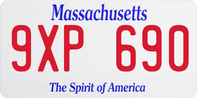 MA license plate 9XP690