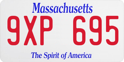 MA license plate 9XP695