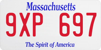MA license plate 9XP697