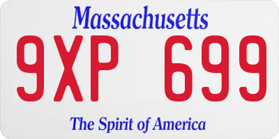 MA license plate 9XP699