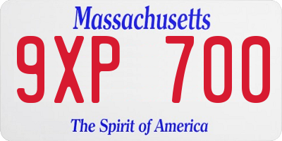 MA license plate 9XP700