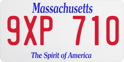 MA license plate 9XP710