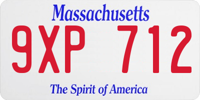 MA license plate 9XP712
