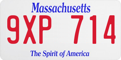 MA license plate 9XP714