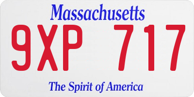MA license plate 9XP717