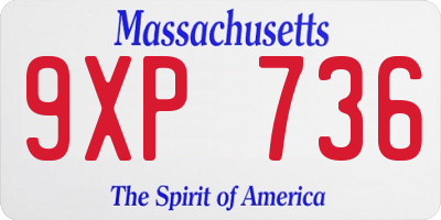 MA license plate 9XP736