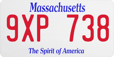 MA license plate 9XP738
