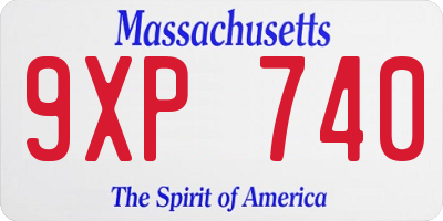 MA license plate 9XP740