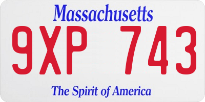 MA license plate 9XP743