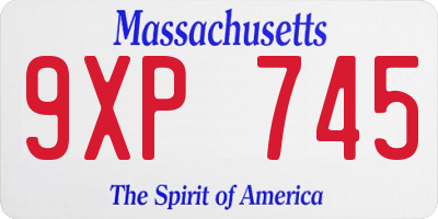 MA license plate 9XP745