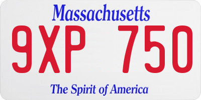 MA license plate 9XP750