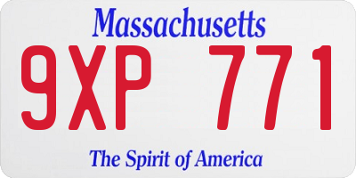 MA license plate 9XP771