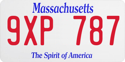 MA license plate 9XP787