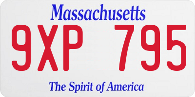 MA license plate 9XP795