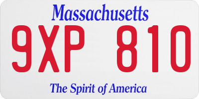 MA license plate 9XP810