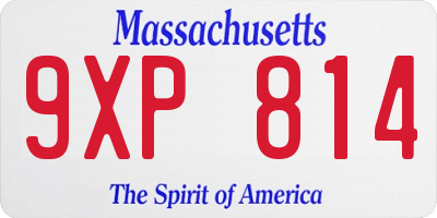 MA license plate 9XP814