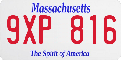 MA license plate 9XP816