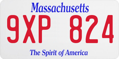 MA license plate 9XP824