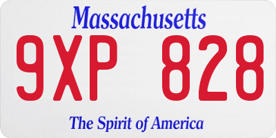 MA license plate 9XP828