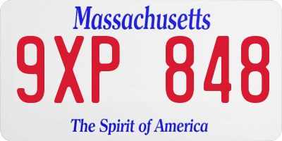 MA license plate 9XP848