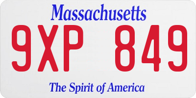MA license plate 9XP849