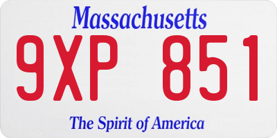 MA license plate 9XP851