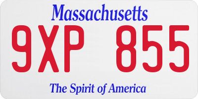 MA license plate 9XP855
