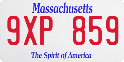 MA license plate 9XP859