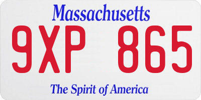 MA license plate 9XP865