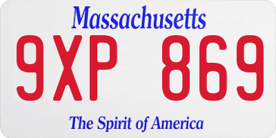 MA license plate 9XP869
