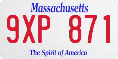 MA license plate 9XP871