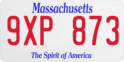 MA license plate 9XP873