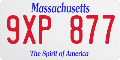 MA license plate 9XP877