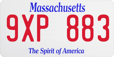 MA license plate 9XP883