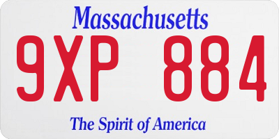 MA license plate 9XP884