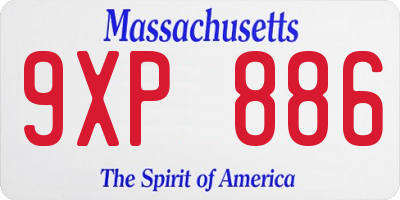 MA license plate 9XP886