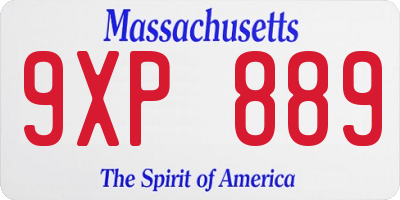MA license plate 9XP889
