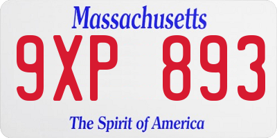 MA license plate 9XP893