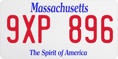 MA license plate 9XP896
