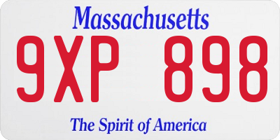 MA license plate 9XP898