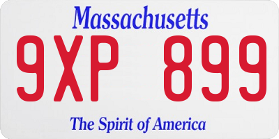 MA license plate 9XP899