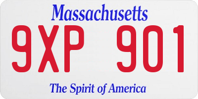MA license plate 9XP901