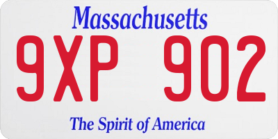 MA license plate 9XP902